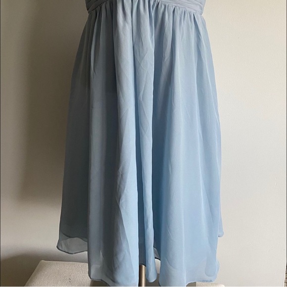 Great Conditionb Beautiful Womens Blu Sage Runched A-Line Blue Dress - Picture 3 of 4